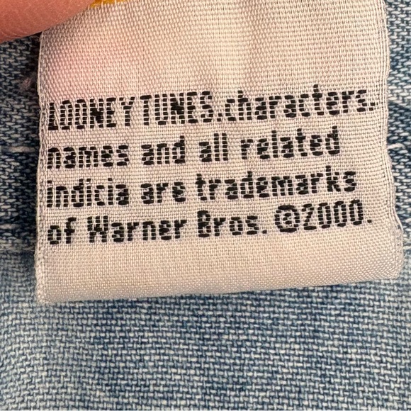 Vintage 2000 Looney Tunes Tweety Bird Denim Button Up Shirt Women 14/16W - Picture 9 of 13